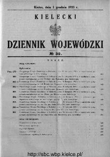 Kielecki Dziennik Wojewódzki 1933, nr 32