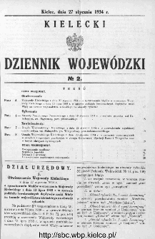 Kielecki Dziennik Wojewódzki 1934, nr 2