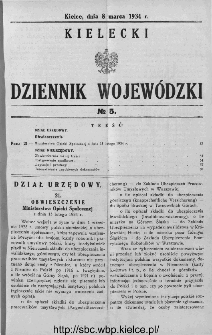 Kielecki Dziennik Wojewódzki 1934, nr 5