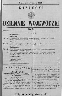 Kielecki Dziennik Wojewódzki 1934, nr 6