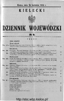 Kielecki Dziennik Wojewódzki 1934, nr 9