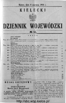 Kielecki Dziennik Wojewódzki 1934, nr 14