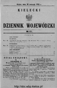 Kielecki Dziennik Wojewódzki 1934, nr 17