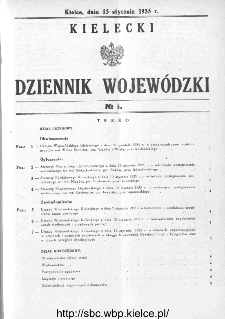 Kielecki Dziennik Wojewódzki 1935, nr 1