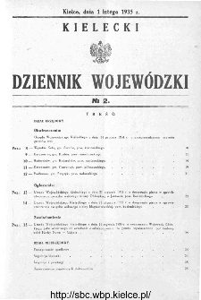 Kielecki Dziennik Wojewódzki 1935, nr 2