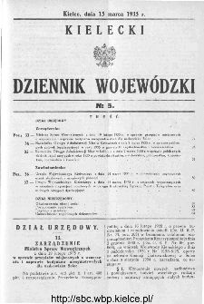 Kielecki Dziennik Wojewódzki 1935, nr 5