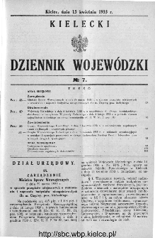 Kielecki Dziennik Wojewódzki 1935, nr 7