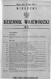 Kielecki Dziennik Wojewódzki 1935, nr 9