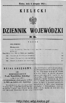 Kielecki Dziennik Wojewódzki 1935, nr 18