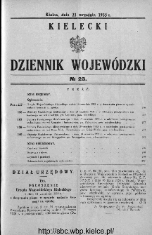Kielecki Dziennik Wojewódzki 1935, nr 23