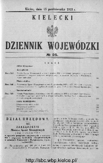 Kielecki Dziennik Wojewódzki 1935, nr 25