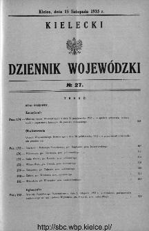 Kielecki Dziennik Wojewódzki 1935, nr 27