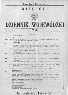 Kielecki Dziennik Wojewódzki 1936, nr 2