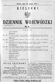 Kielecki Dziennik Wojewódzki 1936, nr 6
