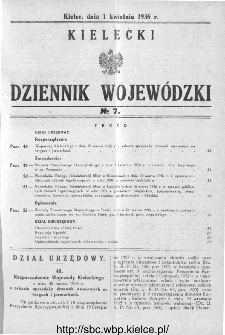 Kielecki Dziennik Wojewódzki 1936, nr 7