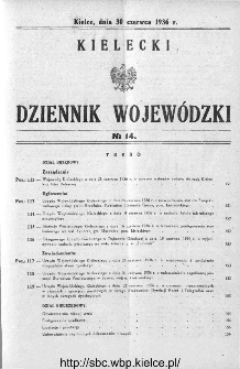 Kielecki Dziennik Wojewódzki 1936, nr 14