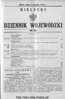 Kielecki Dziennik Wojewódzki 1936, nr 16