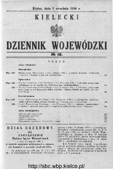 Kielecki Dziennik Wojewódzki 1936, nr 18