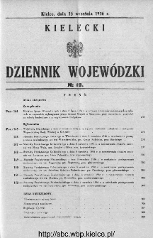 Kielecki Dziennik Wojewódzki 1936, nr 19