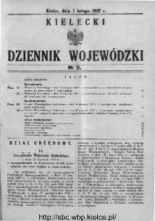 Kielecki Dziennik Wojewódzki 1937, nr 2