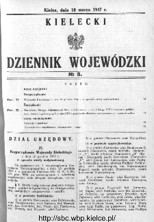 Kielecki Dziennik Wojewódzki 1937, nr 5