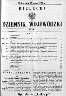 Kielecki Dziennik Wojewódzki 1937, nr 6