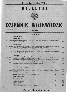 Kielecki Dziennik Wojewódzki 1937, nr 16