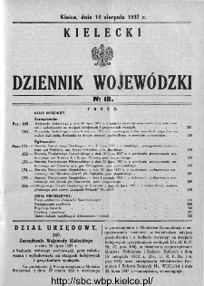Kielecki Dziennik Wojewódzki 1937, nr 18