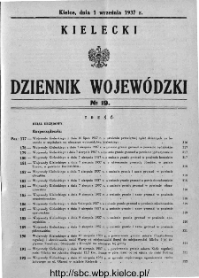 Kielecki Dziennik Wojewódzki 1937, nr 19