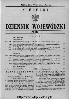 Kielecki Dziennik Wojewódzki 1937, nr 25