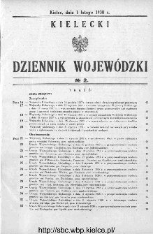 Kielecki Dziennik Wojewódzki 1938, nr 2