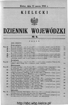 Kielecki Dziennik Wojewódzki 1938, nr 6