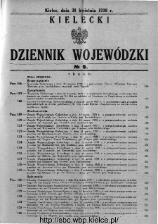 Kielecki Dziennik Wojewódzki 1938, nr 9