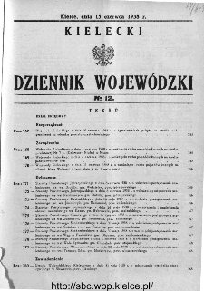 Kielecki Dziennik Wojewódzki 1938, nr 12