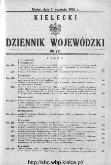 Kielecki Dziennik Wojewódzki 1938, nr 17