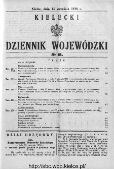 Kielecki Dziennik Wojewódzki 1938, nr 18