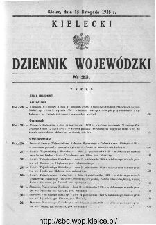 Kielecki Dziennik Wojewódzki 1938, nr 23
