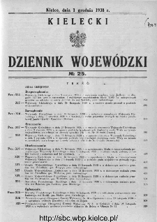Kielecki Dziennik Wojewódzki 1938, nr 25