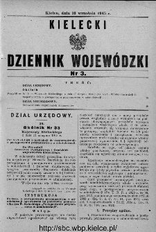 Kielecki Dziennik Wojewódzki 1945, nr 3