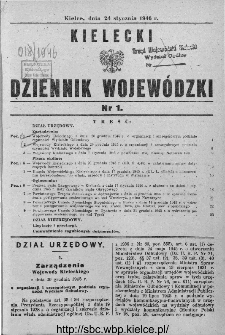 Kielecki Dziennik Wojewódzki 1946, nr 1