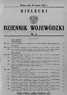 Kielecki Dziennik Wojewódzki 1946, nr 3