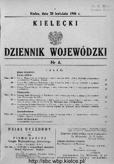 Kielecki Dziennik Wojewódzki 1946, nr 4