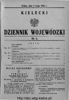 Kielecki Dziennik Wojewódzki 1946, nr 5
