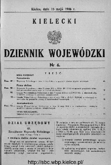 Kielecki Dziennik Wojewódzki 1946, nr 6