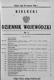 Kielecki Dziennik Wojewódzki 1946, nr 7