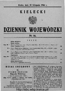 Kielecki Dziennik Wojewódzki 1946, nr 14