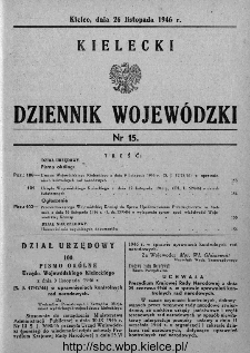 Kielecki Dziennik Wojewódzki 1946, nr 15