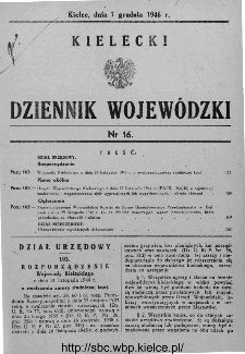 Kielecki Dziennik Wojewódzki 1946, nr 16