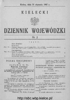 Kielecki Dziennik Wojewódzki 1947, nr 2