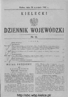 Kielecki Dziennik Wojewódzki 1947, nr 13